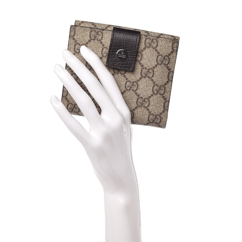Gucci Brown French Compact Wallet Authentic Vintage